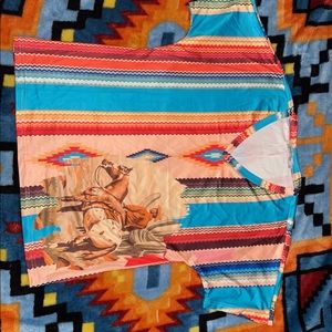 MISS GIRL WOMENS WESTERN OVERSIZED TSHIRT